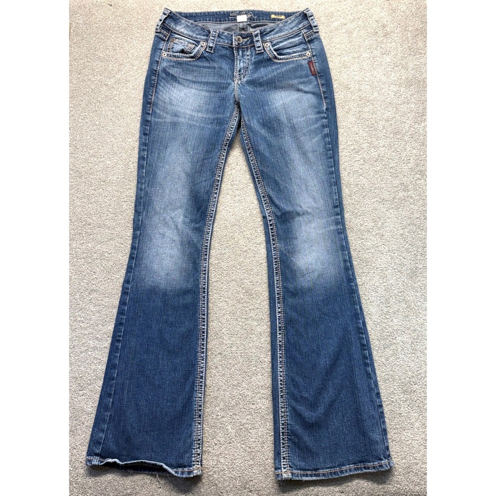 Y2K Silver Jeans Co Eden Flare Womens W29 L35 Blue Denim Low Rise